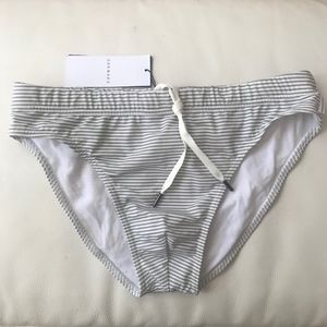 Dan Ward Mini Stripe Brief -  Light Gray